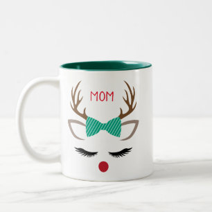TASSE 2 COULEURS CHRISTMAS FILLE REINDEER VISAGE PERSONNALISER
