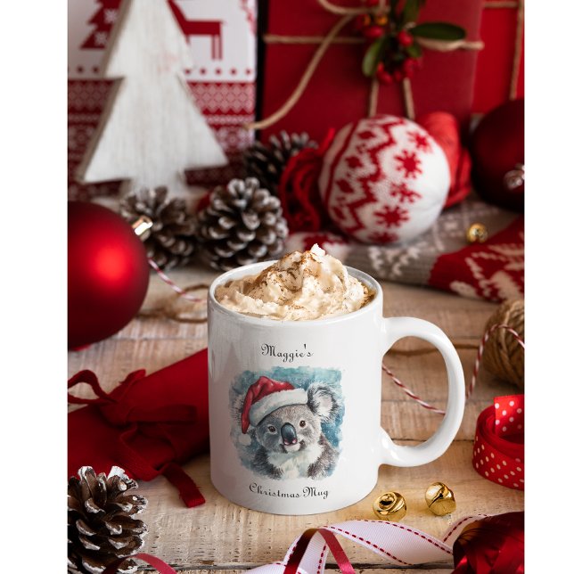 Tasse 2 Couleurs Christmas Koala, personnalisable (Créateur téléchargé)