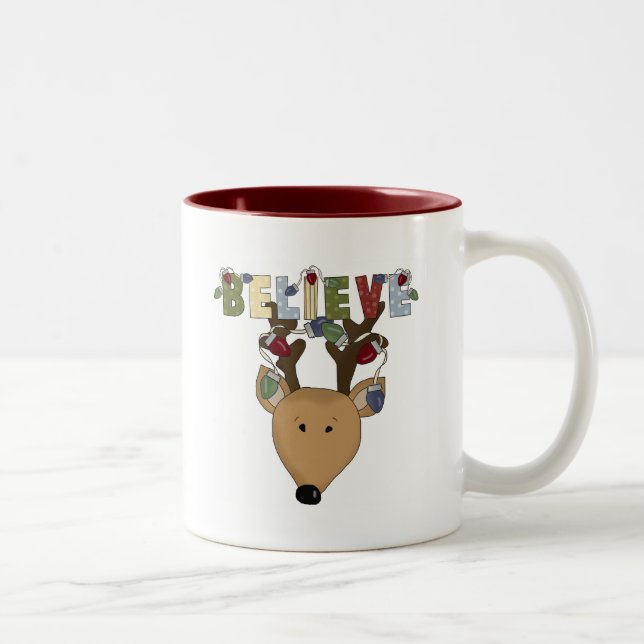 Tasse 2 Couleurs Christmas Reindeer Believe (Droit)