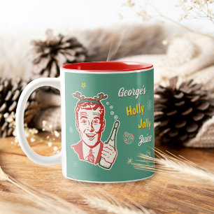 Tasse 2 Couleurs Christmas Retro les années 50 Holly Jolly Jolly Ju