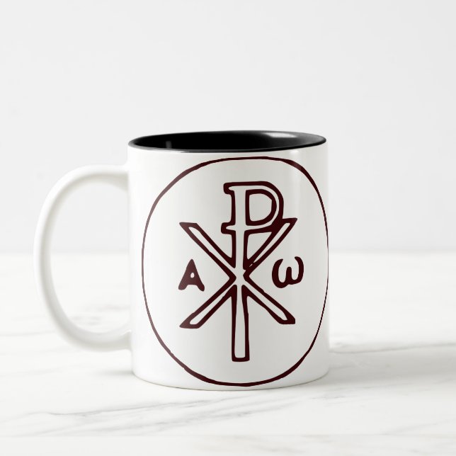Tasse 2 Couleurs Christogramme sacré Chi-Rho Beaux-Arts (Gauche)