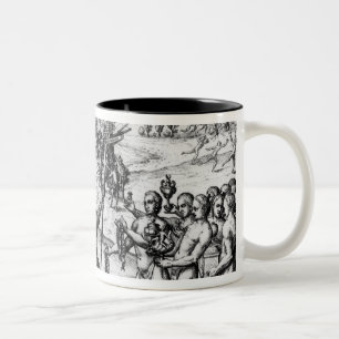 Tasse 2 Couleurs Christophe Colomb recevant des cadeaux