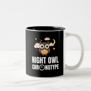 Tasse 2 Couleurs Chronotype amusant de la chouette de nuit