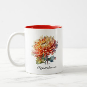 Tasse 2 Couleurs Chrysanthème de la récolte d'or, sur mesure