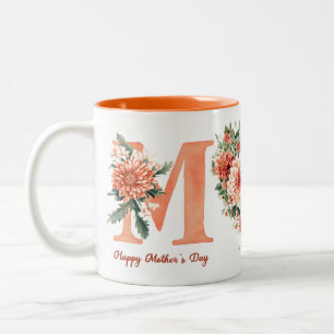 Tasse 2 Couleurs Chrysanthème floral orange