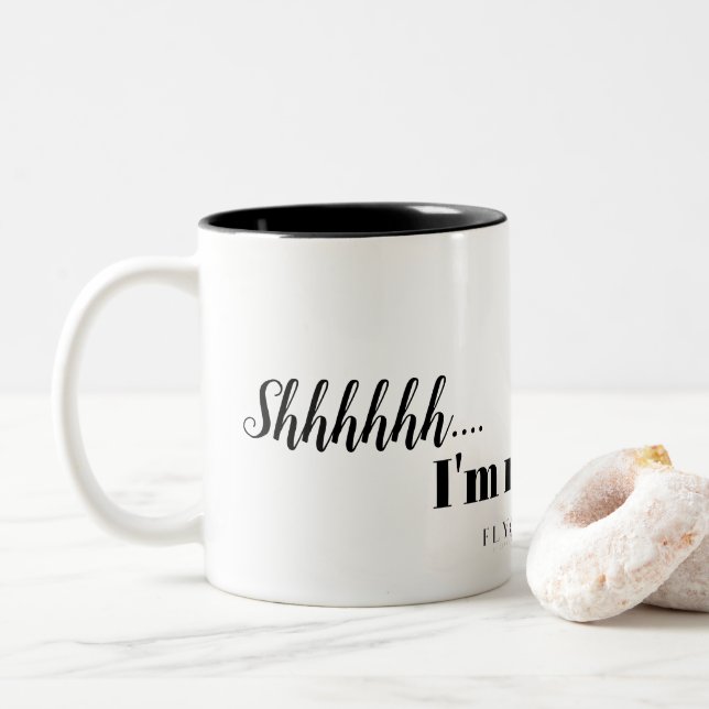 Tasse 2 Couleurs Chut...Je ne peux pas parler, prendre mon café (Avec donut)