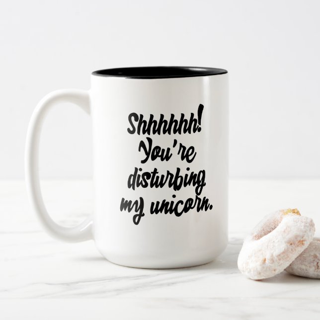 Tasse 2 Couleurs Chut ! Vous dérangez My Unicorn ! (Avec donut)