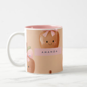 Tasse 2 Couleurs Chute Personnalisée Cosy Caramel Pomme Bow