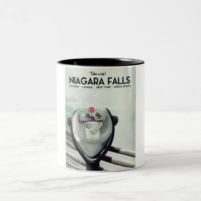 Tasse 2 Couleurs Chutes du Niagara - États-Unis - Canada Affiche de (Centre)