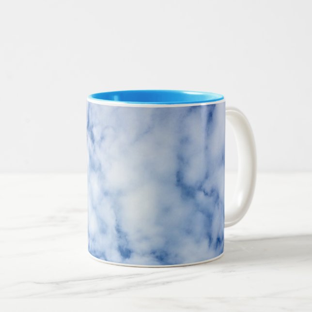 Tasse 2 Couleurs ciel bleu et nuages (Devant droit)