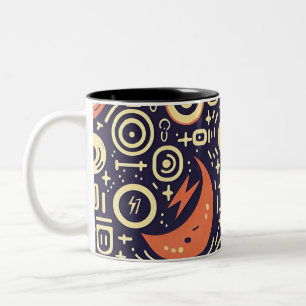 Tasse 2 Couleurs Ciel de nuit lunatique - Design Motif coloré