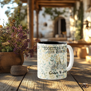 Tasse 2 Couleurs Ciel de ville moderne pour un couple — fond botani