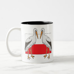 Tasse 2 Couleurs Cigogne blanche polonaise