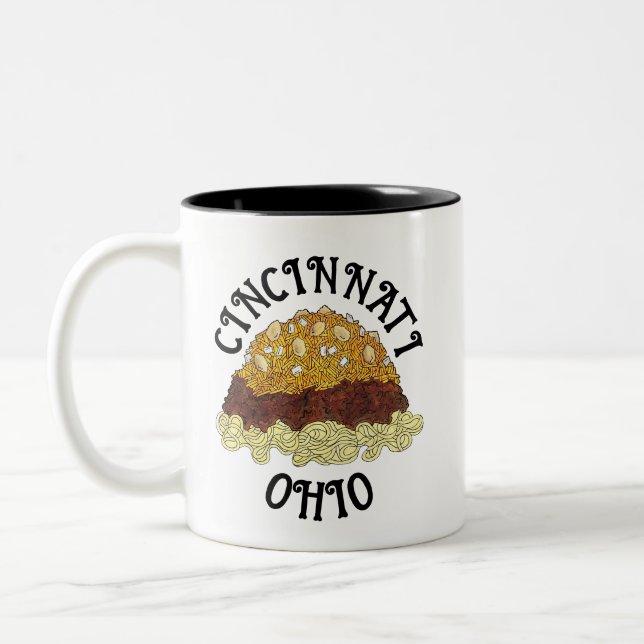 Tasse 2 Couleurs Cincinnati Chili Ohio OH Spaghetti Chili Food (Gauche)