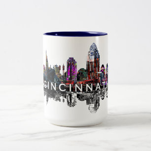 Tasse 2 Couleurs Cincinnati, Ohio en graffiti