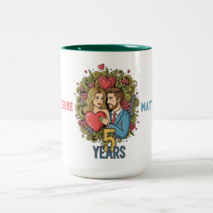 Tasse 2 Couleurs Cinquième Anniversaire