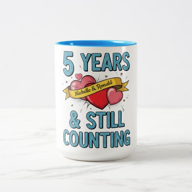 Tasse 2 Couleurs Cinquième anniversaire (Centre)