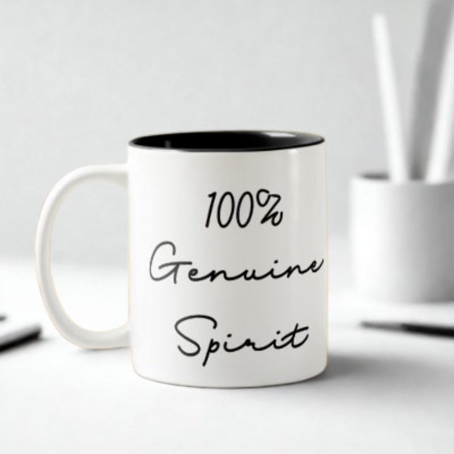 Tasse 2 Couleurs Citation 100% Véritable Esprit (Créateur téléchargé)