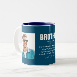 Tasse 2 Couleurs Citation Brother Photo Modern Blue