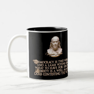 Tasse 2 Couleurs Citation de Ben Franklin : 2 loups et un agneau
