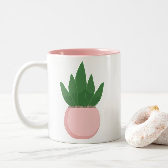 Tasse 2 Couleurs Citation de cactus mignon  (Avec donut)