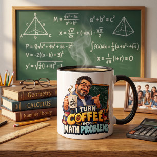 Tasse 2 Couleurs Citation de café drôle de professeur de mathématiq