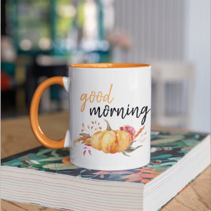 Tasse 2 Couleurs Citation de Citrouille de Good Morning Modern