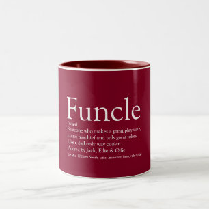 Tasse 2 Couleurs Citation de définition de Funny Uncle Funcle borde