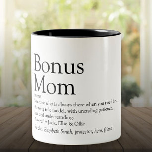 Tasse 2 Couleurs Citation de définition de maman bonus drôle modern