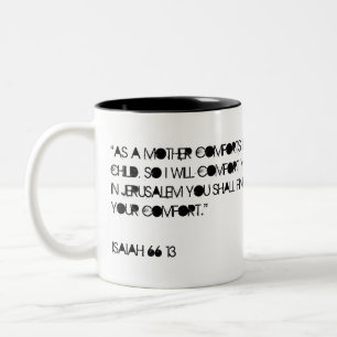 Tasse 2 Couleurs Citation de la Bible Ésaïe 66:13