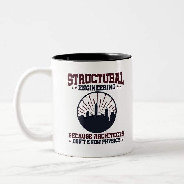 Tasse 2 Couleurs Citation de l'ingénieur structurel Funny Physique (Gauche)