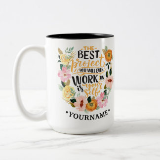 Tasse 2 Couleurs Citation de motivation de l'élégante inspiration f