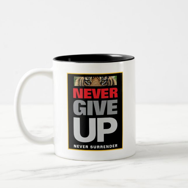 Tasse 2 Couleurs Citation de motivation Ne jamais abandonner Ne jam (Gauche)