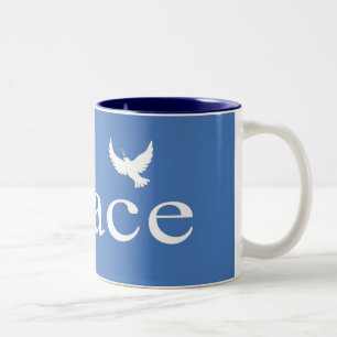 Tasse 2 Couleurs Citation de paix Inspiration bleue