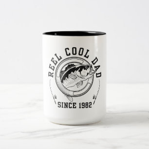 Tasse 2 Couleurs Citation de pêche drôle Bobiné Papa cool depuis 19