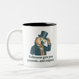 Tasse 2 Couleurs Citation de perroquet poli vintage avec chapeau ha