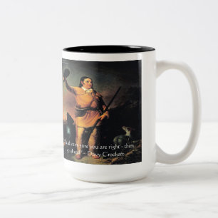 Tasse 2 Couleurs Citation de sagesse "Allez-y" de Davy Crockett