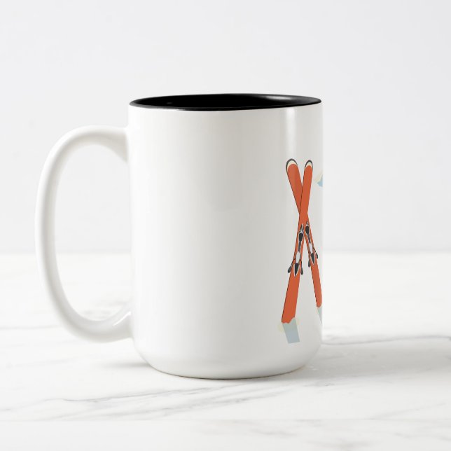 Tasse 2 Couleurs Citation de ski d'hiver – Conception d'aventure en (Gauche)