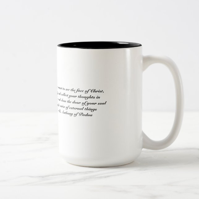 Tasse 2 Couleurs Citation de St Anthony - le Christ (Droit)