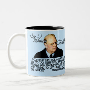 Tasse 2 Couleurs Citation de Winston Churchill sur l'imposition