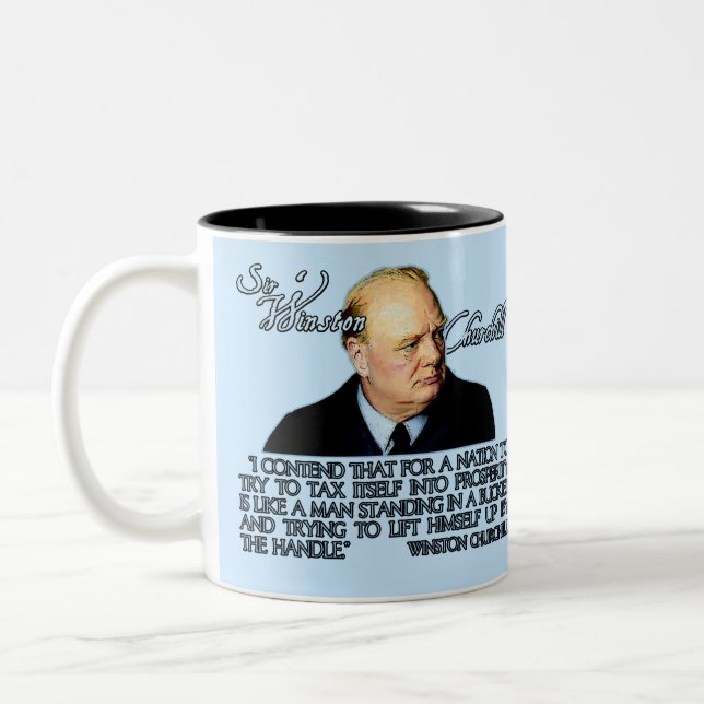 Tasse 2 Couleurs Citation de Winston Churchill sur l'imposition (Gauche)