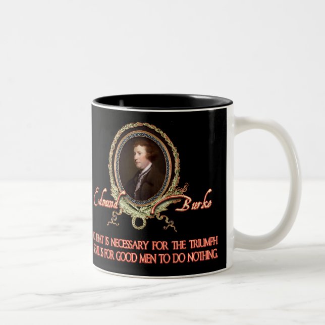 Tasse 2 Couleurs Citation d'Edmund Burke : Triomphes mauvais (Droit)
