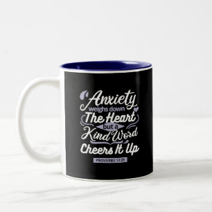 Tasse 2 Couleurs Citation d'encouragement chrétien – Anxiété et gen