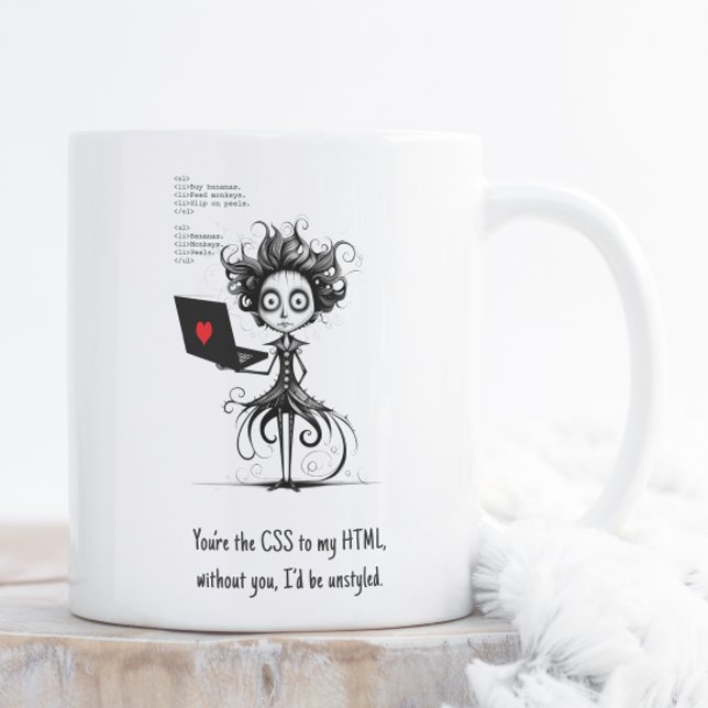 Tasse 2 Couleurs Citation d'Humour mignon Nerd Funny Valentines Jou (Créateur téléchargé)