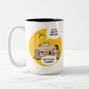 Tasse 2 Couleurs Citation d'humour pour amateur de chats introverti