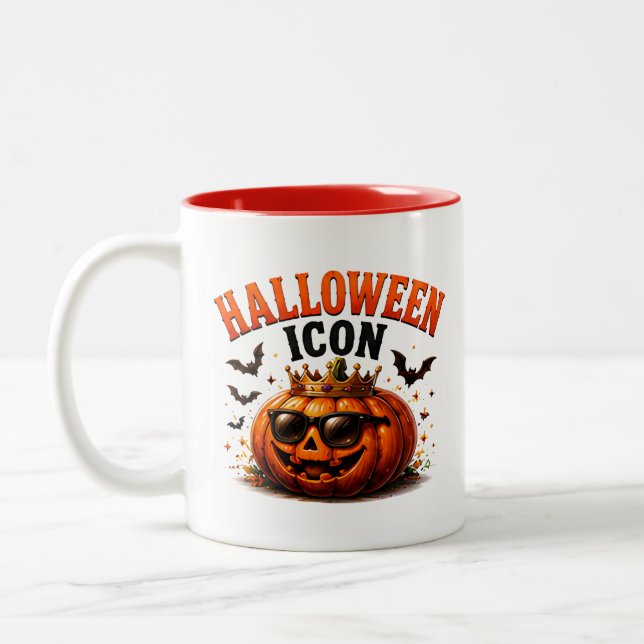 Tasse 2 Couleurs 👑 Citation drôle de citrouille d'Halloween 🎃 (Gauche)