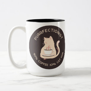 Tasse 2 Couleurs Citation drôle de perfectionniste félin amateur de