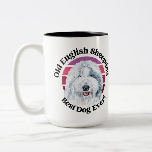Tasse 2 Couleurs Citation drôle de Vieux Chien de Berger Anglais