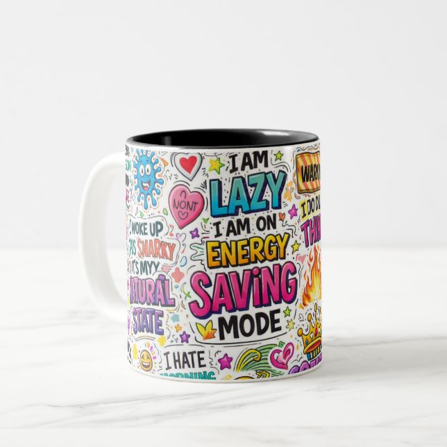 Tasse 2 Couleurs Citation drôle et sarcastique (Devant gauche)