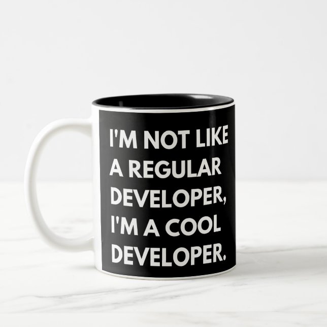 Tasse 2 Couleurs Citation drôle pour développeurs et programmeurs (Gauche)